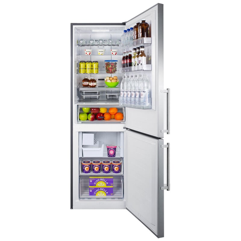 Summit 24 in. 10.6 cu. ft. Counter Depth Bottom Freezer Refrigerator with Ice Maker - Stainless Steel, , hires