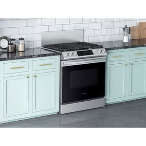 Samsung 9 in. Backguard for 30 in. Slide-in Ranges - Stainless Steel, , hires