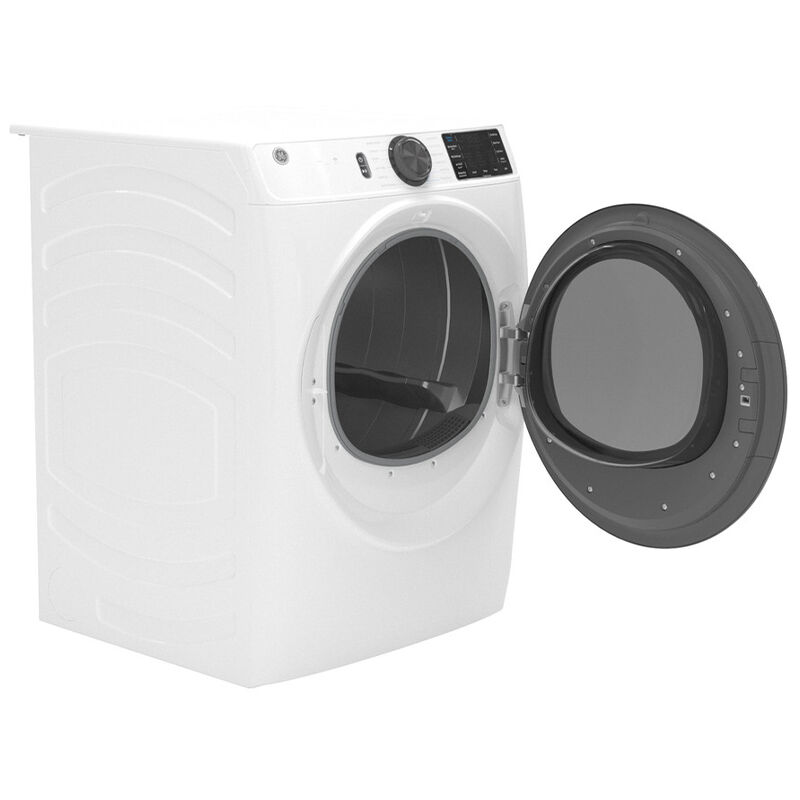 GE 28 in. 7.8 cu. ft. Smart Stackable Gas Dryer with Sensor Dry, Sanitize & Steam Cycle - White, White, hires