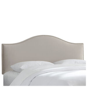 Skyline Furniture Nail Button Micro-Suede Fabric Queen Size Upholstered Headboard - Platinum, Platinum, hires