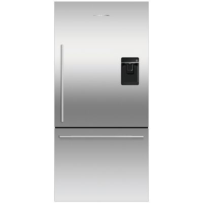 Fisher & Paykel Series 5 31 in. 17.1 cu. ft. Smart Counter Depth Bottom Freezer Refrigerator with External Water Dispenser- Stainless Steel | RF170WDRUX5N