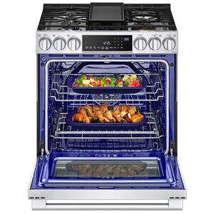 LG InstaView 30 in. 6.3 cu. ft. Smart Air Fry True European Convection Slide-In Gas Range with 5 Sealed Burners & Griddle - Stainless Steel, , hires