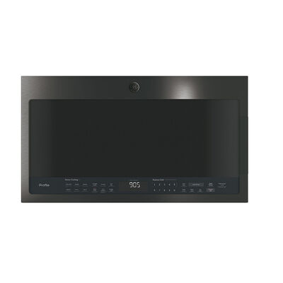 GE Profile 30" 2.1 Cu. Ft. Over-the-Range Microwave with 10 Power Levels, 400 CFM & Sensor Cooking Controls - Black Stainless | PVM9005BLTS