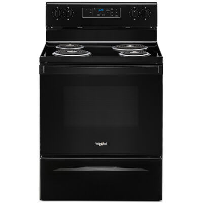 Whirlpool 30 in. 4.8 cu. ft. Oven Freestanding Electric Range with 4 Coil Burners - Black | WFC315S0JB