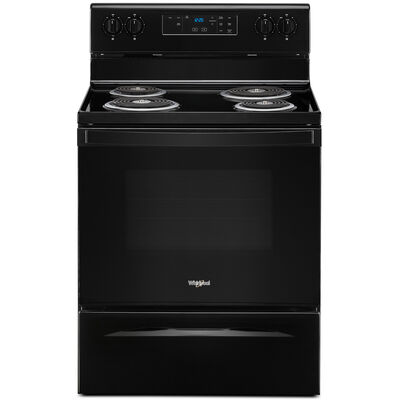 Whirlpool 30 in. 4.8 cu. ft. Electric Range with Coil Burners - Black | WFC315S0JB