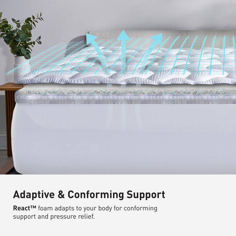BEDGEAR React Pro Performance Mattress Topper - Queen Size, , hires