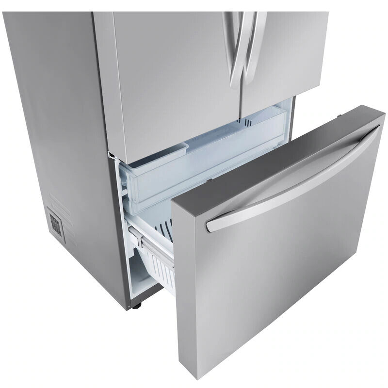 LG 36 in. 26.5 cu. ft. Smart Counter Depth French Door Refrigerator with Internal Water Dispenser Stainless Steel
