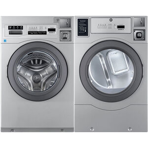 Crossover Commercial Laundry 27 in. 7.0 cu. ft. Top Control Electric Dryer with Coin Operation & OPL/Card Ready - Stainless Steel, , hires