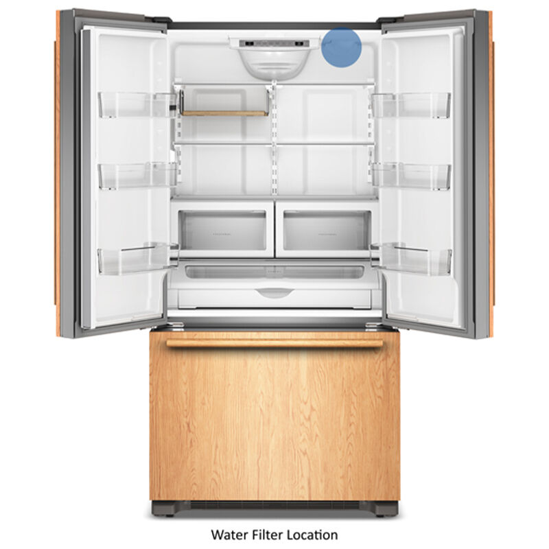 KitchenAid 36 in. 21.9 cu. ft. Counter Depth French Door Refrigerator with Internal Water Dispenser - Custom Panel Ready, Custom Panel Required, hires