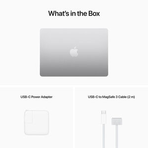 Apple MacBook Air (2022) 13.6 in. Notebook with Apple Intelligence, Apple M2 8-Core CPU, 10-Core GPU, 8 GB RAM, 512 GB SSD, up to 18 Hrs. of Battery Life & Mac OS - Silver, , hires