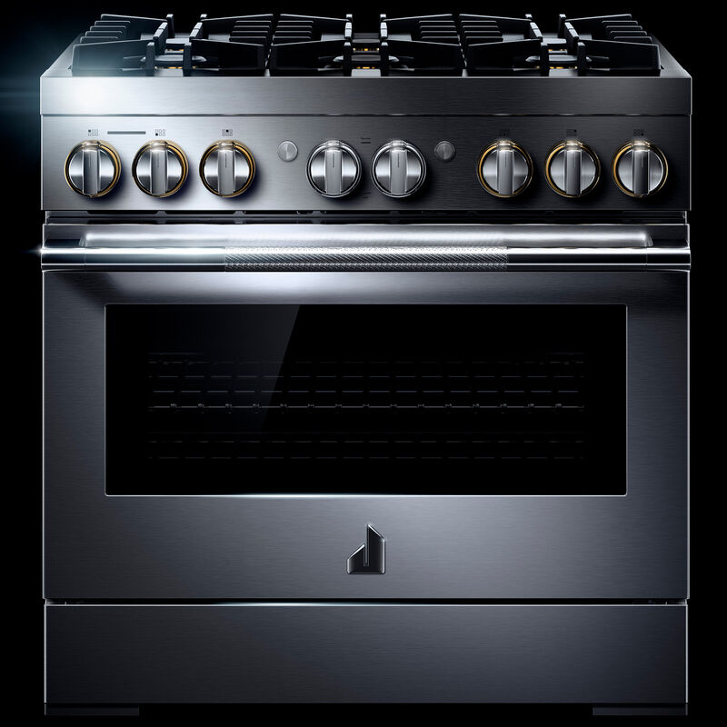 JennAir Rise Series 36 in. 5.1 cu. ft. Smart True European Convection Dual Fuel Range with 6 Sealed Burners - Stainless Steel, , hires