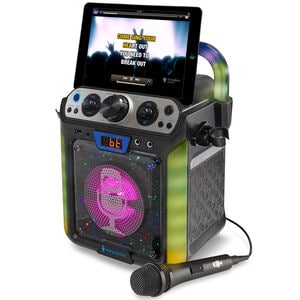 Singing Machine Groove Cube Hype Bluetooth, Stand Alone Karaoke Machine, LED Lights - Black, , hires