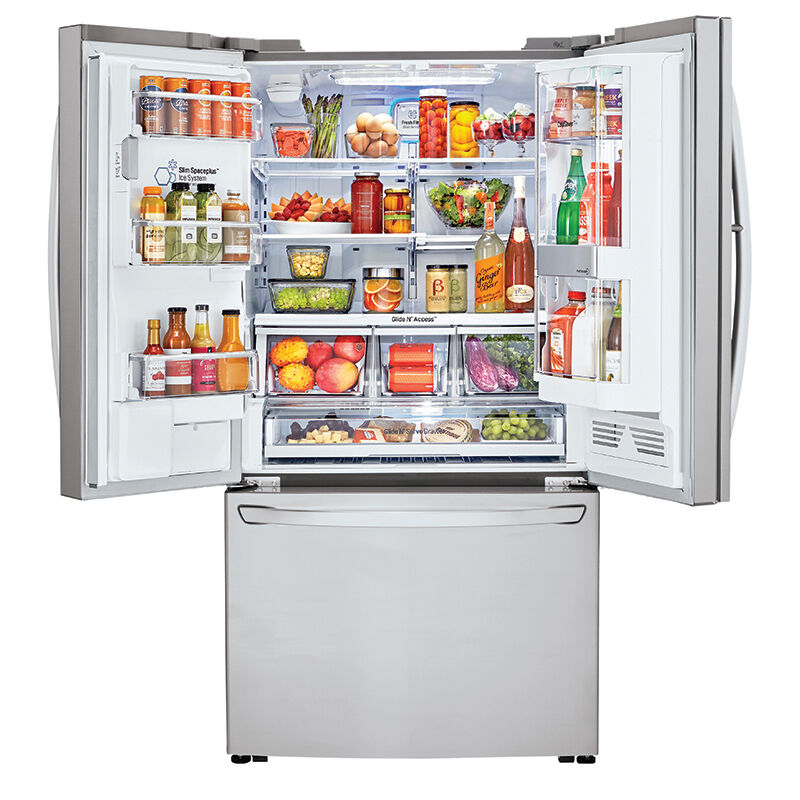 LG 36" 29.6 Cu. Ft. French Door Refrigerator with Ice & Water Dispenser - Stainless Steel, , hires