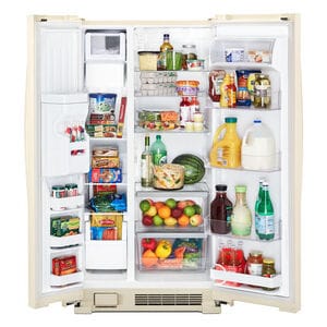 Whirlpool 36 in. 24.6 cu. ft. Side by Side Refrigerator with Ice & Water Dispenser - Biscuit, Biscuit, hires