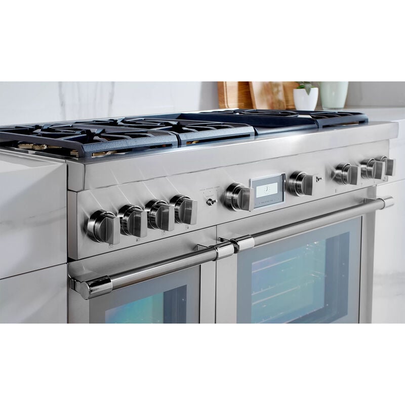 Thermador Pro Harmony 48 in. 6.8 cu. ft. Smart True European Convection Double Oven Dual Fuel Range with 6 Sealed Burners & Griddle - Stainless Steel, , hires