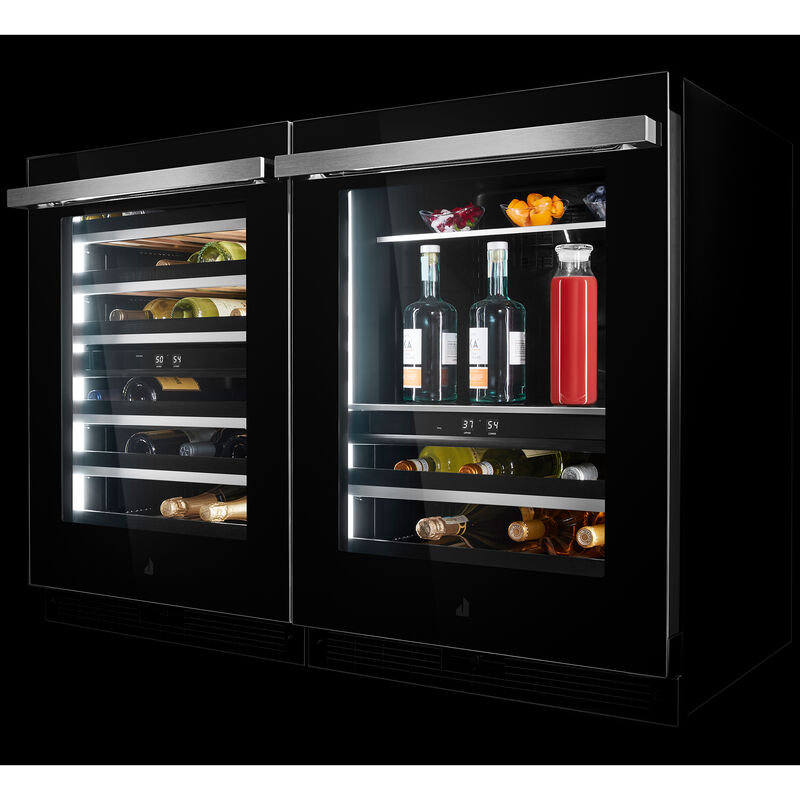 JennAir Noir 24 in. Undercounter Wine Cooler with Wood Racks, Dual Temperature Zones & 45 Bottle Capacity - Black, , hires
