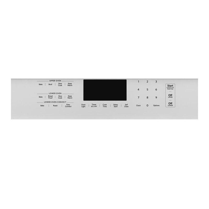 KitchenAid 30 in. 6 cu. ft. True European Convection Double Oven Gas Range with 5 Sealed Burners & Griddle - White, White, hires