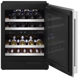 Signature Kitchen Suite 24 in. Undercounter Smart Wine Cooler with Metal & Wood Racks, Dual Temperature Zones & 41 Bottle Capacity - Custom Panel Ready, , hires
