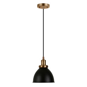 Hudson & Canal Madison 8 in. Pendant with Brass Fixture - Blackened Bronze Shade, , hires