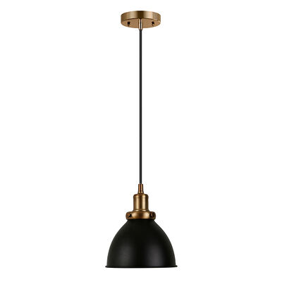 Hudson & Canal Madison 8 in. Pendant with Brass Fixture - Blackened Bronze Shade | PD0080