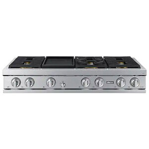 Dacor Transitional 48 in. 6-Burner Smart Natural Gas Rangetop with Griddle, Simmer Burner & Power Burner - Graphite Stainless, , hires