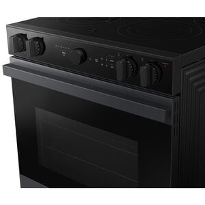 Samsung Bespoke 30 in. 6.3 cu. ft. Smart Air Fry True European Convection Slide-In Electric Range with Smoothtop Burners - Matte Black Steel, , hires