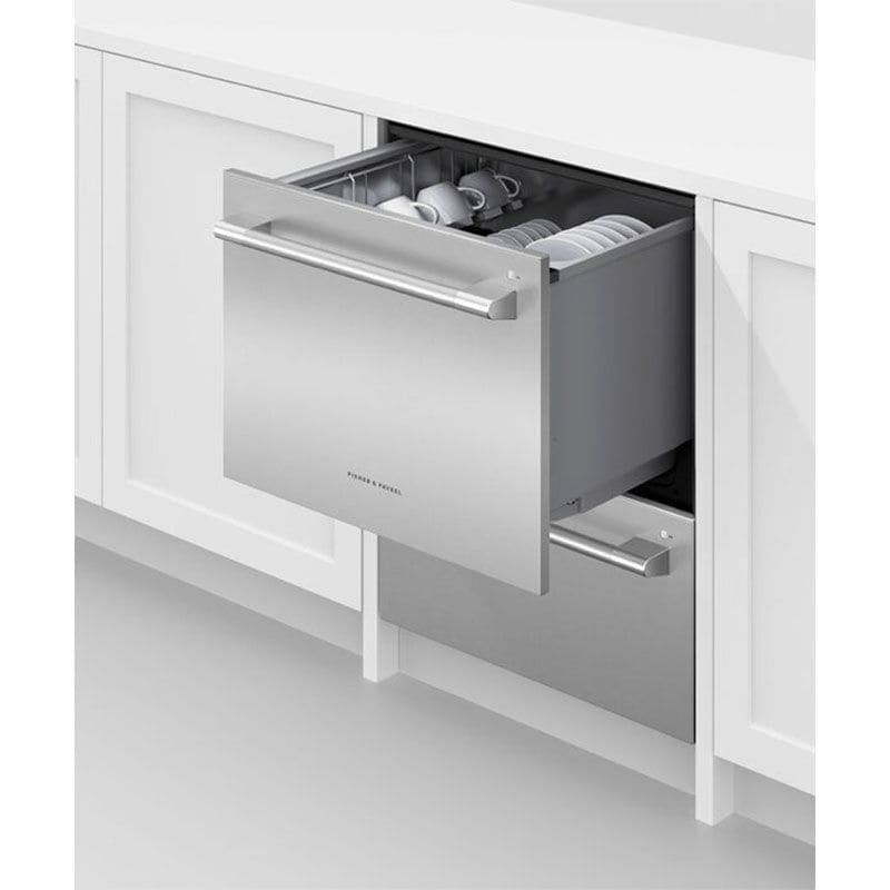Fisher & Paykel Series 11 24 in. Smart Double Drawer with Top Control & 44 dBa Sound Level - Stainless Steel, , hires
