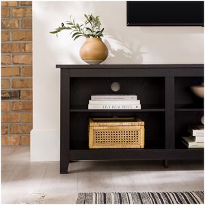 Walker Edison Essential 70 in. Rustic Wood TV Stand - Black, , hires