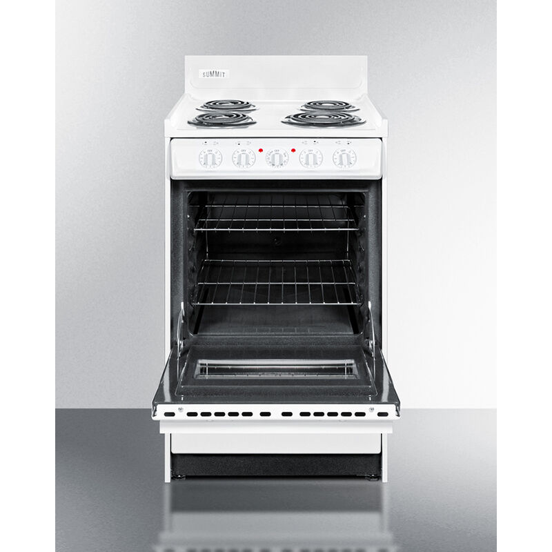 Summit 20 in. 2.4 cu. ft. Electric Range with Coil Burners - White, , hires