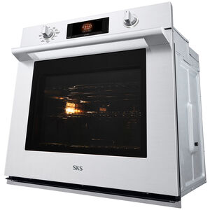SKS 30 in. 4.7 cu. ft. Smart Steam Electric Single Wall Oven with True European Convection - Stainless Steel, , hires