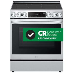 LG InstaView 30 in. 6.3 cu. ft. Smart Air Fry True European Convection Slide-In Electric Range with 5 Induction Burners - PrintProof Stainless Steel, , hires