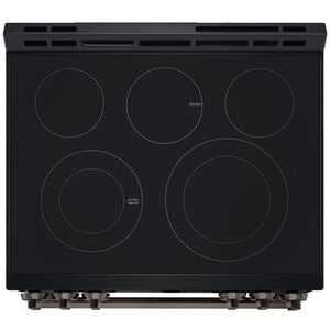 LG 30 in. 6.3 cu. ft. Smart Air-Fry Standard Convection Slide-In Electric Range with Radiant Burners - Black Stainless Steel, , hires