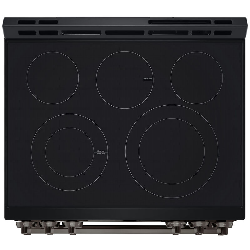LG 30 in. 6.3 cu. ft. Smart Air-Fry Standard Convection Slide-In Electric Range with Radiant Burners - Black Stainless Steel, , hires