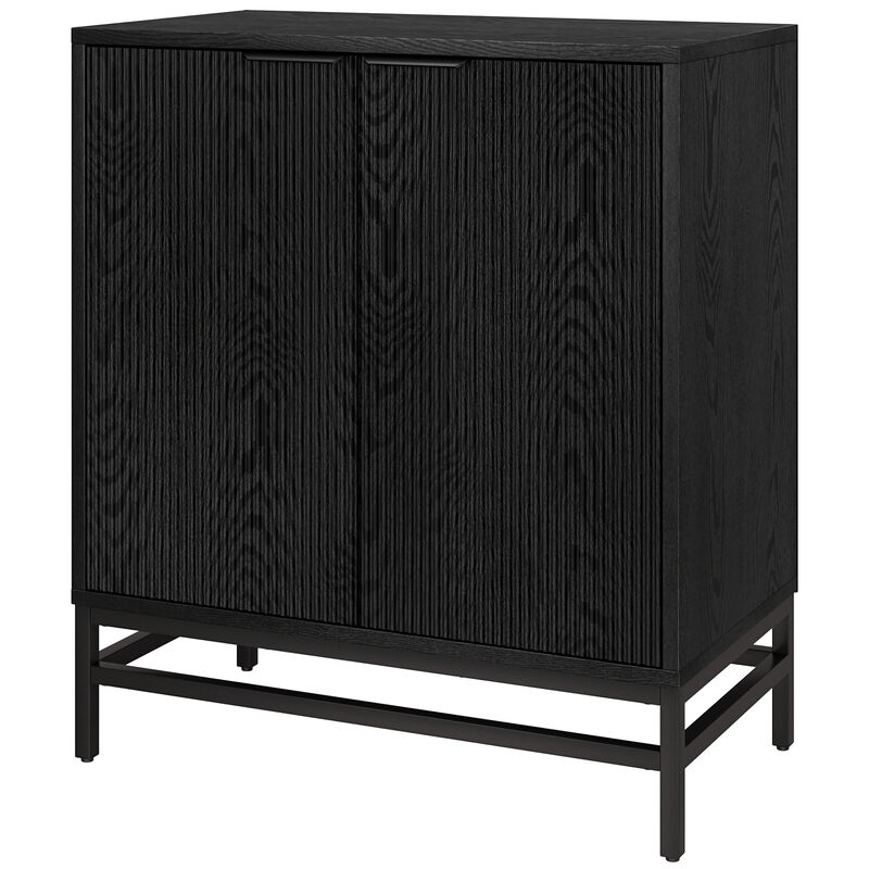 Hudson & Canal Montello 28" Wide Rectangular Fluted Accent Cabinet - Black Grain, , hires