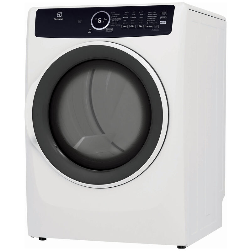 Electrolux 400 Series 27 in. 8.0 cu. ft. Stackable Electric Dryer with 7 Dry Programs, 6 Dry Options, Sanitize Cycle & Wrinkle Care - White, White, hires