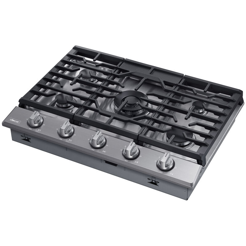 Dacor Transitional 30 in. 5-Burner Smart Natural Gas Cooktop with Griddle, Simmer Burner & Power Burner - Silver Stainless, , hires