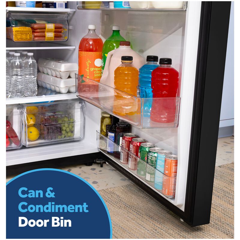 GE 30 in. 21.0 cu. ft. Garage-Ready Top Freezer Refrigerator - Black, Black, hires