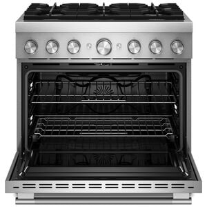 KitchenAid Commercial-Style 36 in. 5.1 cu. ft. Air-Fry True European Convection Dual Fuel Range with 6 Sealed Burners - Stainless Steel, , hires