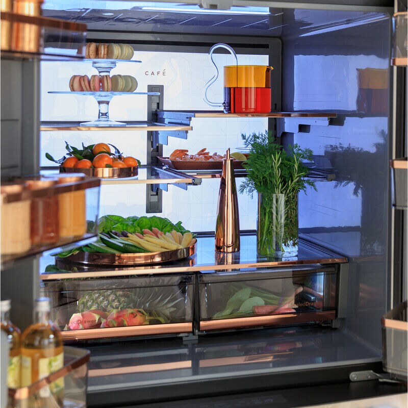 Cafe 36 in. 28.7 cu. ft. Smart 4-Door French Door Refrigerator with Internal Water Dispenser - Stainless Steel, Stainless Steel, hires