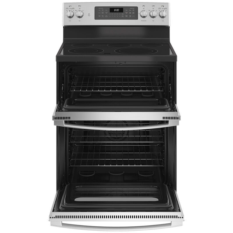 GE 30 in. 6.6 cu. ft. Air Fry Standard Convection Double Oven Electric Range with Smoothtop Burners - Stainless Steel, Stainless Steel, hires