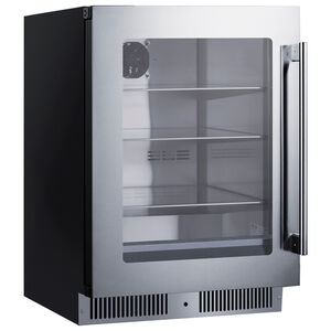 Summit 24 in. Built-In/Freestanding 3.5 cu. ft. Compact Beverage Center with Adjustable Shelves & Digital Control - Stainless Steel, , hires