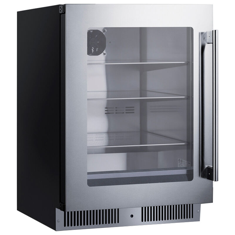 Summit 24 in. Built-In/Freestanding 3.5 cu. ft. Compact Beverage Center with Adjustable Shelves & Digital Control - Stainless Steel, , hires