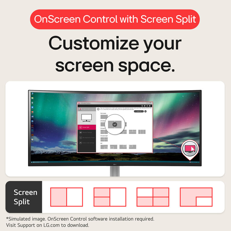 LG 32 in. FHD Curved 100Hz Monitor with FreeSyn - Black, , hires