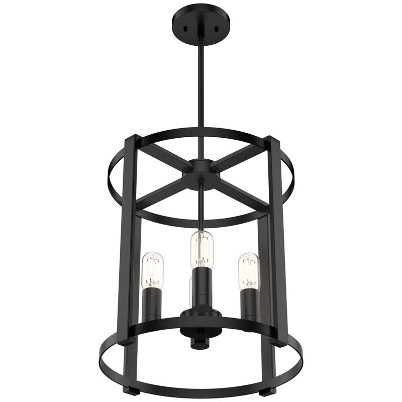 Hunter Astwood 16 in. 4-Light Chandelier - Matte Black, , hires