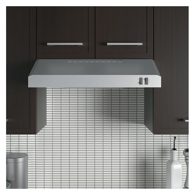 GE 24 in. Convertible Standard Style Range Hood with 200 CFM, 2 Fan Speeds & 1 Incandescent Light - Stainless Steel, , hires