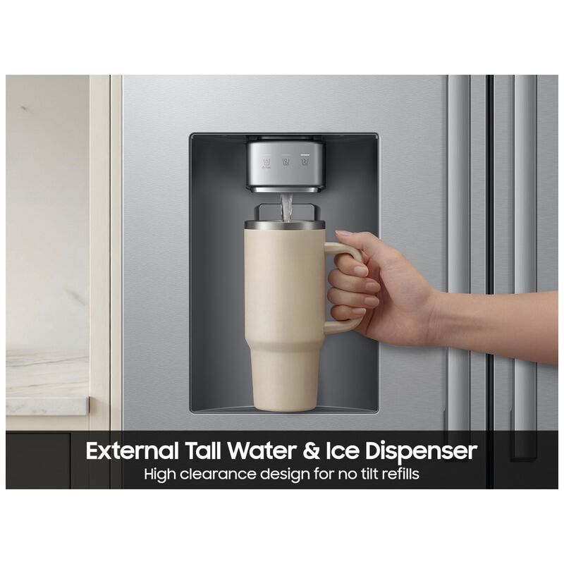 Samsung Bespoke 36 in. 29.0 cu. ft. Smart French Door Refrigerator with Ice & Water Dispenser - Fingerprint Resistant Stainless Steel, , hires