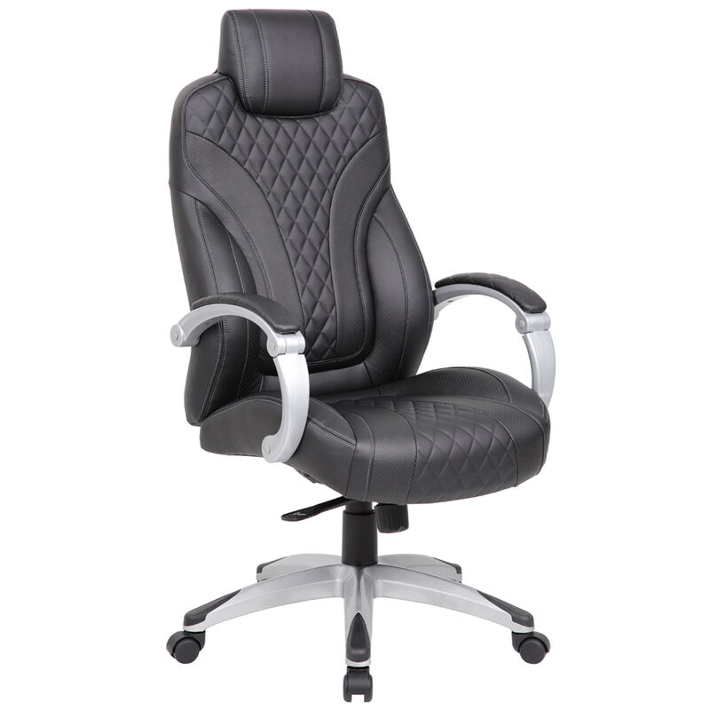 Boss Executive Hinged Arm Caressoft Chair - Black, , hires