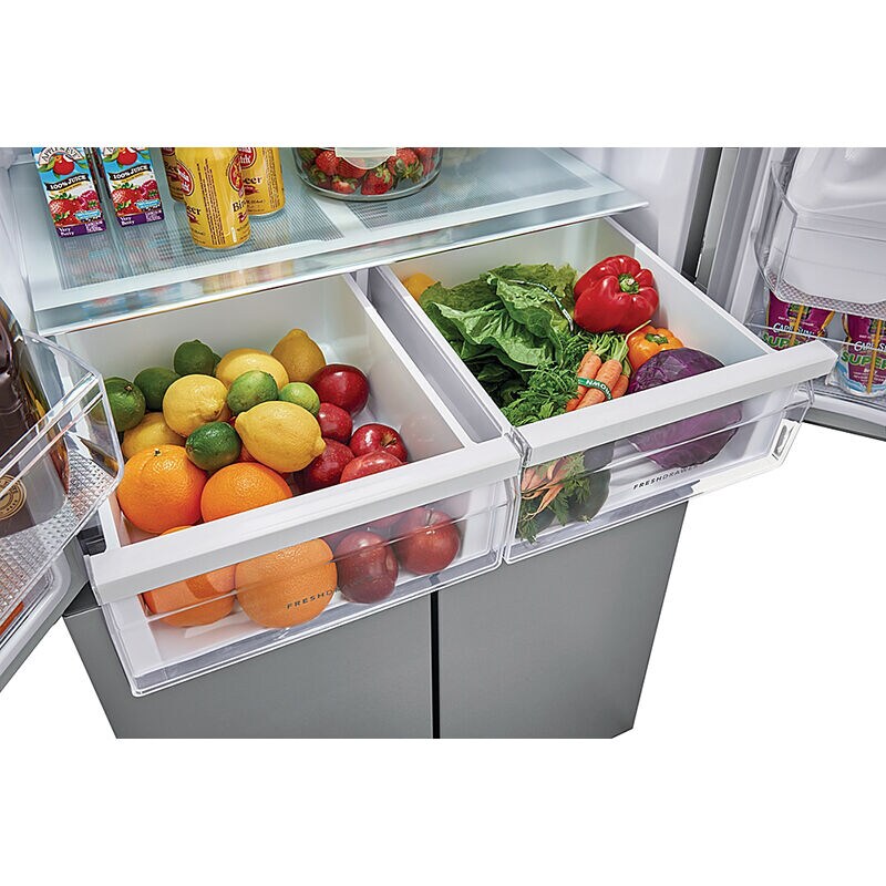 Frigidaire 33 in. 17.4 cu. ft. Counter Depth 4-Door French Door Refrigerator - Brushed Steel, , hires