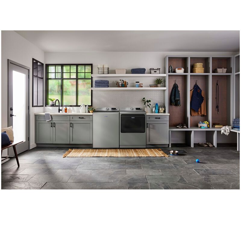 Maytag 27 in. 7.4 cu. ft. Smart Electric Dryer with Pet Pro Option, Sensor Dry, Sanitize & Steam Cycle - Classic Silver, , hires