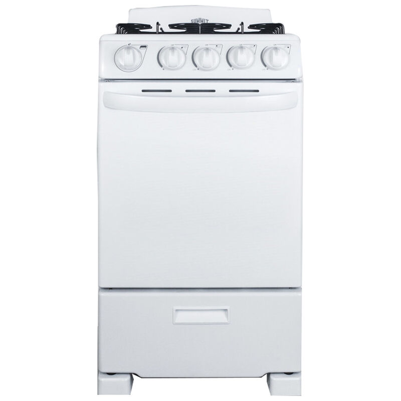 Summit 20 in. 2.3 cu. ft. Gas Range with 4 Sealed Burners - White, , hires